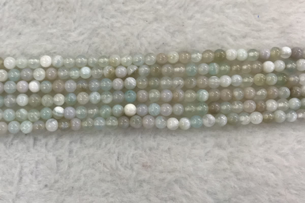CAA1840 15.5 inches 4mm round banded agate gemstone beads