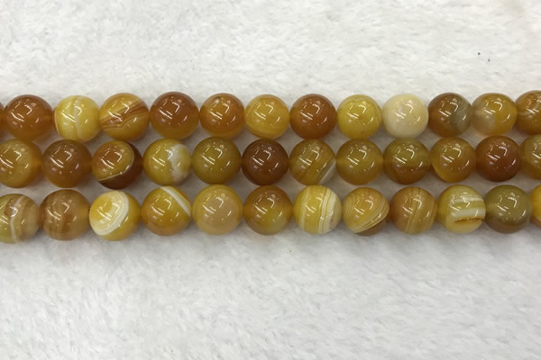 CAA1855 15.5 inches 14mm round banded agate gemstone beads