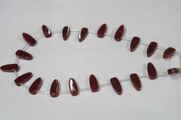 CAA187 15.5 inches 8*19mm freeform red agate gemstone beads