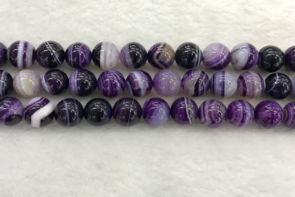 CAA1875 15.5 inches 14mm round banded agate gemstone beads