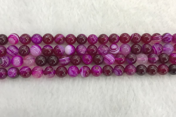 CAA1882 15.5 inches 8mm round banded agate gemstone beads