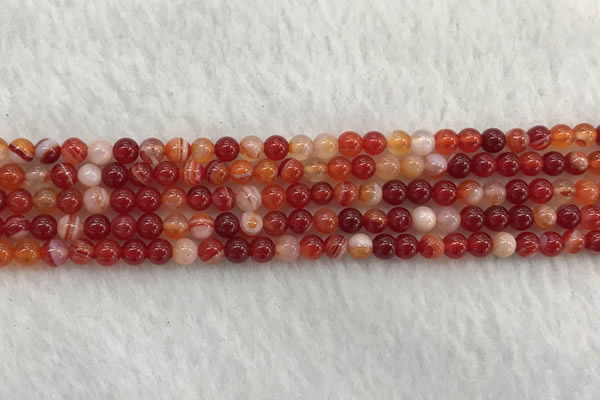 CAA1910 15.5 inches 4mm round banded agate gemstone beads