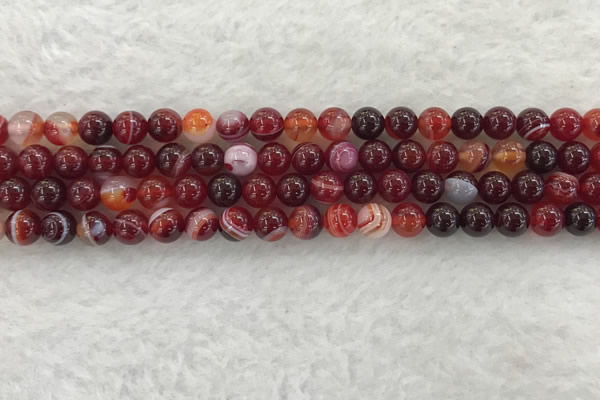 CAA1921 15.5 inches 6mm round banded agate gemstone beads