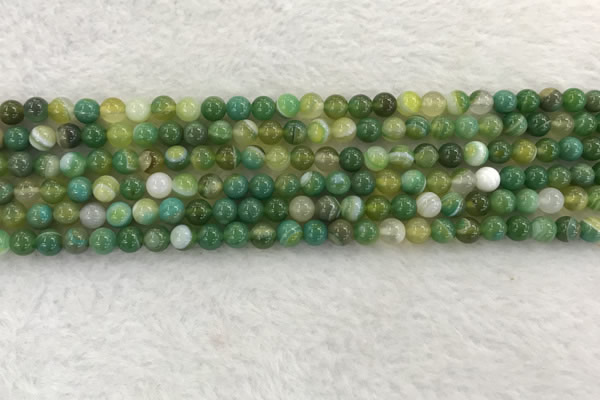 CAA1970 15.5 inches 4mm round banded agate gemstone beads