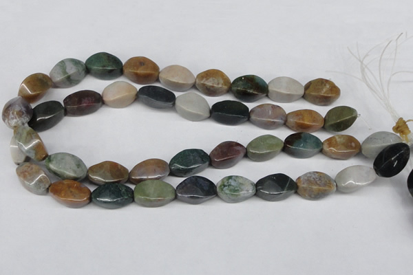 CAA198 15.5 inches 10*18mm twisted rice indian agate beads wholesale