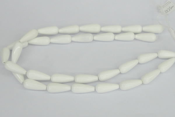 CAA20 15.5 inches 10*25mm teardrop white agate gemstone beads