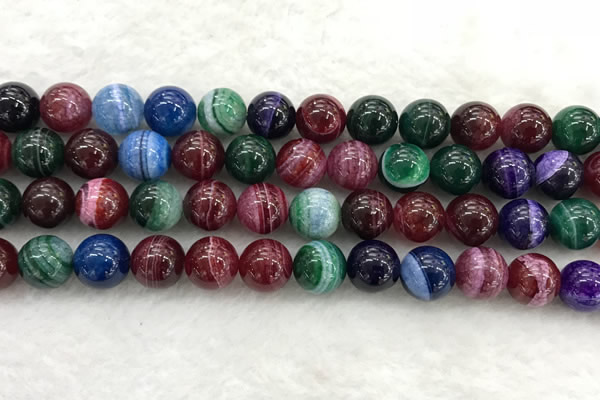 CAA2044 15.5 inches 12mm round banded agate gemstone beads