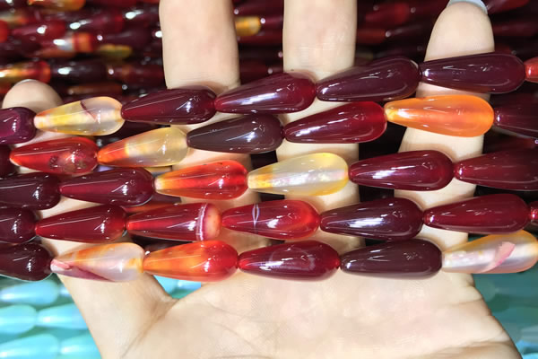 CAA2055 15.5 inches 8*20mm teardrop agate beads wholesale