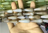 CAA2092 15.5 inches 10*30mm faceted teardrop agate beads