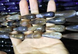 CAA2093 15.5 inches 10*30mm faceted teardrop agate beads
