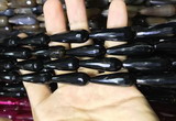 CAA2094 15.5 inches 10*30mm faceted teardrop agate beads