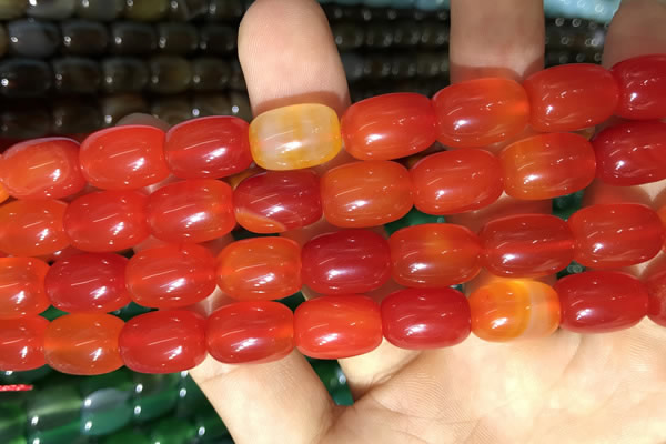 CAA2118 15.5 inches 10*14mm drum agate beads wholesale