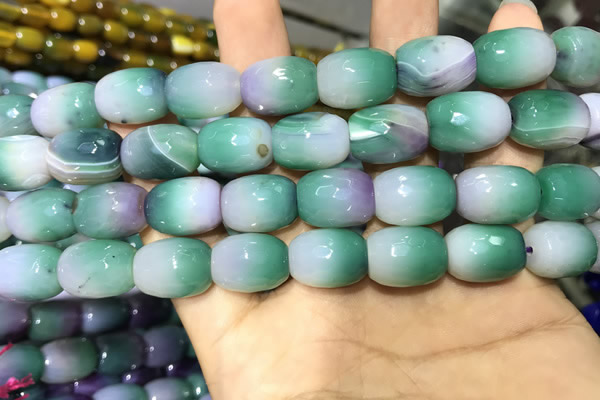 CAA2142 15.5 inches 12*16mm faceted drum agate beads wholesale