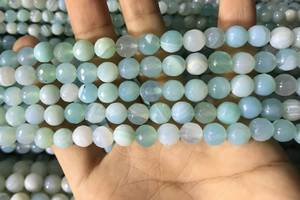 CAA2241 15.5 inches 8mm faceted round banded agate beads