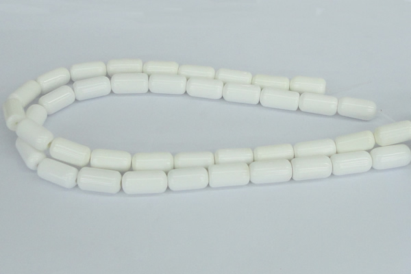 CAA24 15.5 inches 10*20mm cylinder white agate gemstone beads