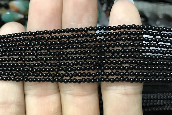 CAA2400 15.5 inches 2mm round black agate beads wholesale