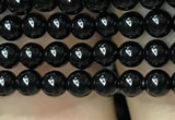 CAA2401 15.5 inches 3mm round black agate beads wholesale