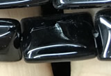 CAA2569 15.5 inches 15*20mm rectangle black agate beads wholesale