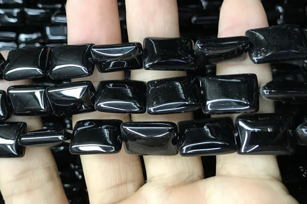 CAA2570 15.5 inches 18*25mm rectangle black agate beads wholesale
