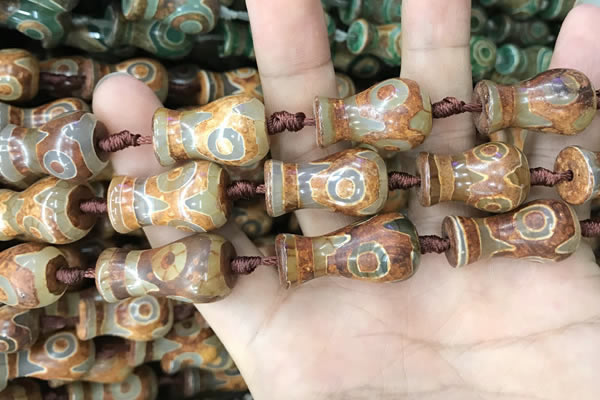 CAA2677 15.5 inches 15*23mm - 16*28mm vase-shaped tibetan agate dzi beads