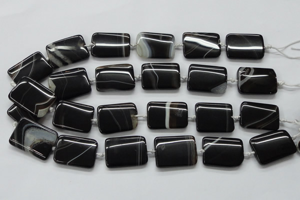 CAA273 15.5 inches 20*40mm rectangle black line agate beads