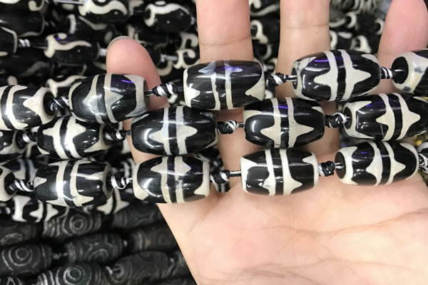CAA2739 15.5 inches 14*21mm - 16*22mm drum tibetan agate dzi beads