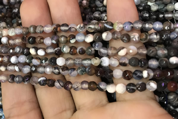 CAA2826 15 inches 4mm faceted round fire crackle agate beads wholesale