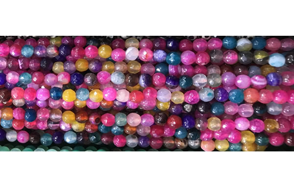 CAA2887 15 inches 6mm faceted round fire crackle agate beads wholesale