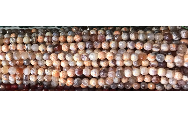 CAA2889 15 inches 6mm faceted round fire crackle agate beads wholesale