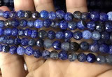 CAA2932 15 inches 6mm faceted round fire crackle agate beads wholesale