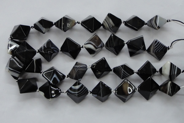 CAA294 15.5 inches 20*20*20mm black line agate gemstone beads