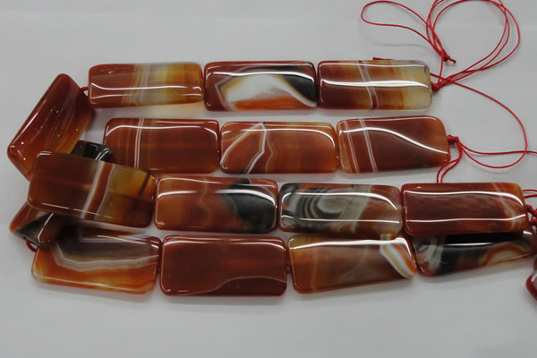 CAA301 15.5 inches 25*50mm rectangle red line agate gemstone beads