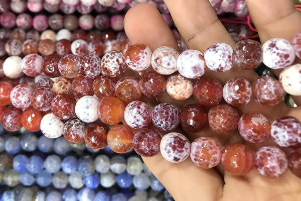 CAA3074 15 inches 10mm faceted round fire crackle agate beads wholesale
