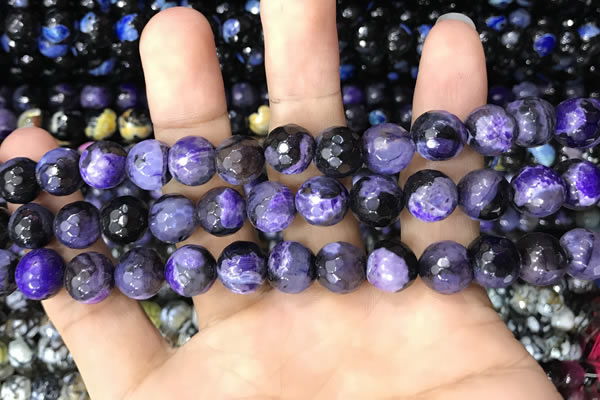 CAA3091 15 inches 10mm faceted round fire crackle agate beads wholesale
