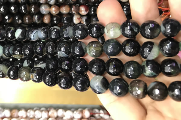 CAA3093 15 inches 10mm faceted round fire crackle agate beads wholesale