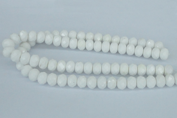 CAA31 15.5 inches 10*14mm rondelle white agate gemstone beads