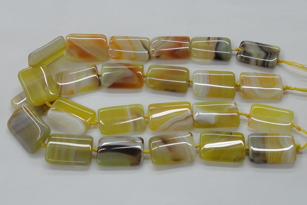 CAA322 15.5 inches 22*32mm rectangle yellow line agate beads