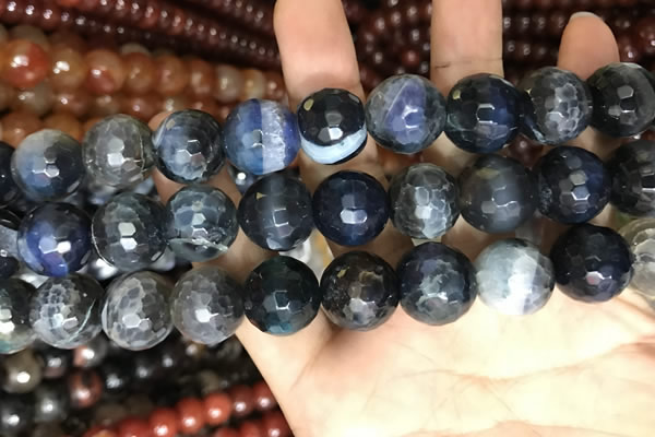 CAA3245 15 inches 16mm faceted round fire crackle agate beads wholesale