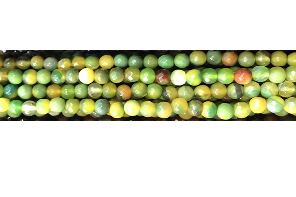 CAA3297 15 inches 6mm faceted round agate beads wholesale