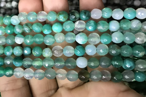CAA3309 15 inches 6mm faceted round agate beads wholesale