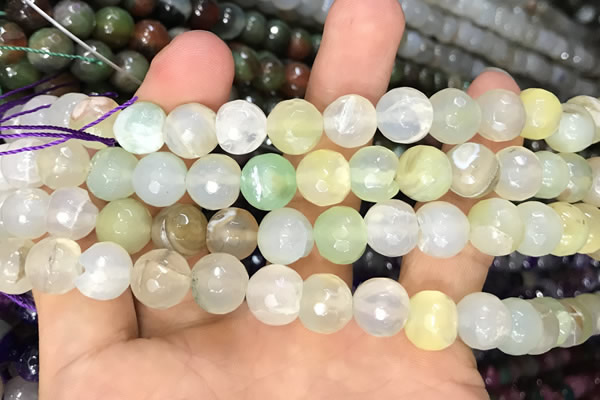 CAA3363 15 inches 10mm faceted round agate beads wholesale