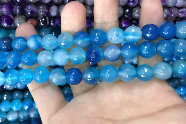 CAA3374 15 inches 10mm faceted round agate beads wholesale