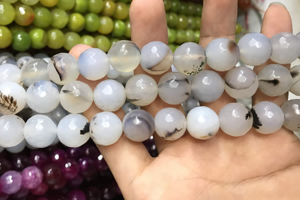 CAA3420 15 inches 14mm faceted round agate beads wholesale