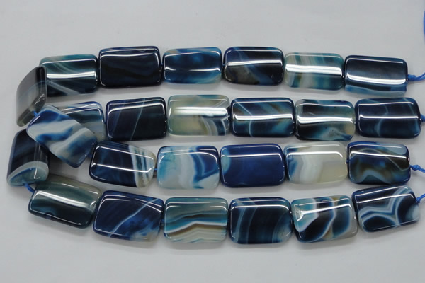 CAA343 15.5 inches 22*30mm rectangle blue line agate beads