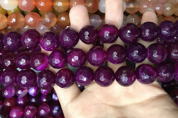 CAA3447 15 inches 16mm faceted round agate beads wholesale