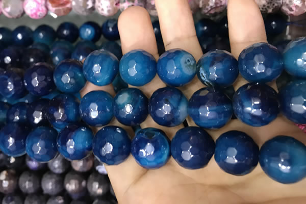 CAA3451 15 inches 16mm faceted round agate beads wholesale