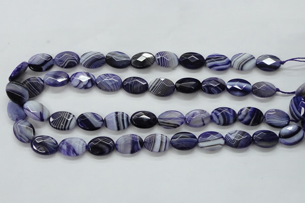 CAA357 15.5 inches 13*18mm faceted oval violet line agate beads