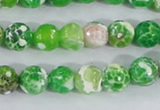 CAA370 15.5 inches 8mm faceted round fire crackle agate beads