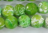 CAA373 15.5 inches 14mm faceted round fire crackle agate beads