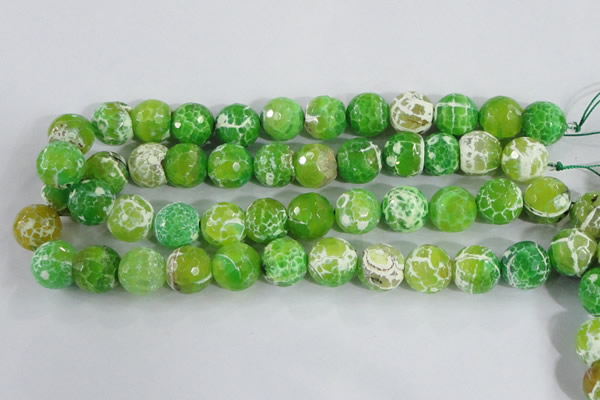 CAA374 15.5 inches 16mm faceted round fire crackle agate beads